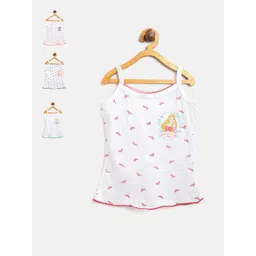 Bodycare Kids Girls Pack of 4 White Printed Camisoles 925ABCD-60-picture-38