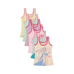 Bodycare Kids Girls Pack Of 6 Mickey Mouse Printed Cotton Basic Innerwear Vests-picture-58