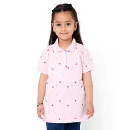 Bodycare Kids Girls Printed Polo Collar Cotton T-shirt-picture-28