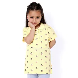 Bodycare Kids Girls Printed Polo Collar Cotton T-shirt-picture-44