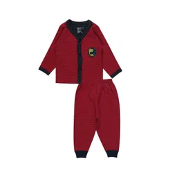 Bodycare Kids Kids Red Striped Cotton Thermal Set-picture-51