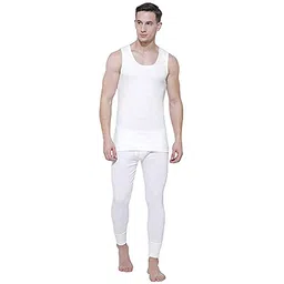 bodycare Solid Men's Sleeveless Slim Fit Thermal Top (White) 85 Cm., Medium image 1
