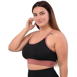 bodyfigure Ring Racerback Sports Bra for Women High Support, Adjustable Straps, Padded Workout Bra-picture-10