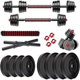 Bodyfit Adjustable Dumbbell Rods, Home Gym Set (8kg to 40kg), Dumble Plates, Exercise & Fitness Set, 20Kg Weight Plates-picture-12