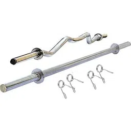 BODYFIT Weight Lifting Rod 5 Feet Straight & 3 Feet Curl Rod with 2 Pair Spring Lock for Exercise Weight Lifting Bar | Steel Gym Rod |Gym Bar |Gym Rod | Rods Combo | (19-20MM)-picture-13