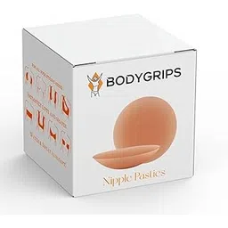 bodygrips 4 Pcs Reusable Nipple Covers with Case | Comfortable & Natural Invisible Self Adhesive Washable Silicone Pasties for Women (Skin Color)-picture-23