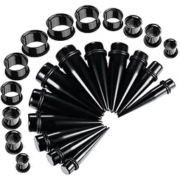 bodyj4you 24PC Big Gauges Kit Stretching 00G-20mm Multicolor Acrylic Tapers Steel Plugs Tunnels Set image 1