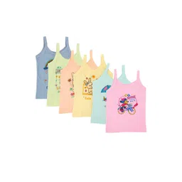 BODYSHINE Girls Printed Sleeveless Innerwear Vests - Set Of 6-picture-11