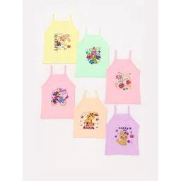 BODYSHINE Girls Set of 6 Printed Innerwear Vests-picture-44