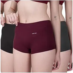 bodysize Cycling Shorts Boyshorts Panty AN36| Mid Waist, Bamboo Lycra Fabric | Sweat Absorbent - (Pack of 3) - XXL-picture-24