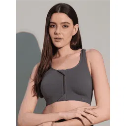 BODYSIZE Women Front Open Zipper Sports Bra Wire Free , Gym , Back Support & Workout-picture-12