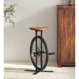 bohemiana from pepperfry Alphonse Metal Bar Stool In Scratch Resistant Natural Finish-picture-13