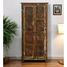 bohemiana from pepperfry Norfolk Recycled Wood 2 Door Wardrobe In Distress Finish-picture-34