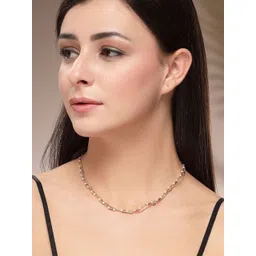 Bohey by KARATCART Gold-Plated Artificial Beaded Dual Layered Minimal Necklace-picture-36