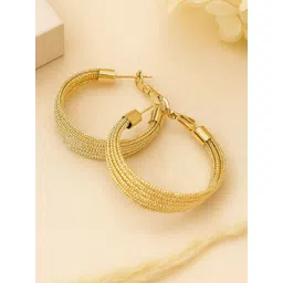 Bohey by KARATCART Gold-Plated Circular Shaped Hoop Earrings-picture-40