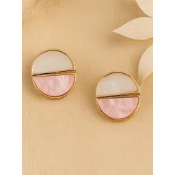 Bohey by KARATCART Gold-Plated Circular Studs-picture-36