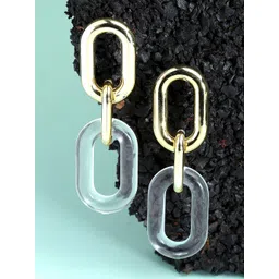 Bohey by KARATCART Gold-Plated Contemporary Link Drop Earrings-picture-32