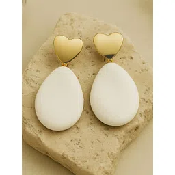 Bohey by KARATCART Gold-Plated Teardrop Shaped Drop Earrings-picture-25