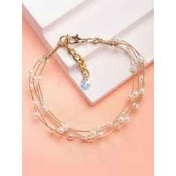 Bohey by KARATCART Women Pearls Gold-Plated Multistrand Bracelet-picture-38