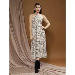 Boho By Athena Bohemian Women Print Halter Neck A-Line Midi Dress-picture-33