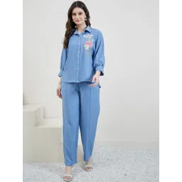 Boho By Athena Embroidered Linen Shirt With Trousers Co-Ords-picture-18