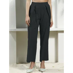 Boho By Athena Women Relaxed Pleated Trousers image 4