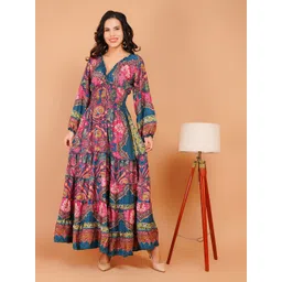 Boholyfe Women Bohemian Printed A-Line Maxi Dress-picture-26