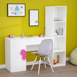 boingg! - a happy start Joy Ride Study Table In White & Pink Colour-picture-16