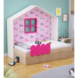 boingg! - a happy start Little Hut Bed in White Colour with Drawer Storage-picture-28