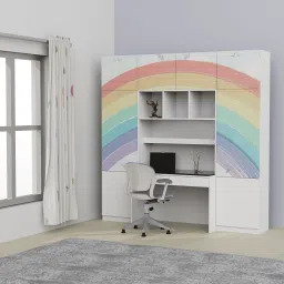 boingg! - a happy start Rainbow Trails Study Table With Drawers, Cabinter And Multiple Storage In White Colour-picture-32