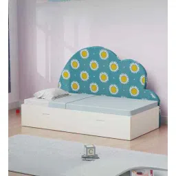boingg! - a happy start Starry Nights Single Bed White with Drawers Storage and Daisies print at the back-picture-33
