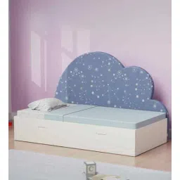 boingg! - a happy start Starry Nights Single Bed White with Drawers Storage and guided paths print at the back-picture-17