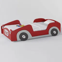 boingg! - a happy start Street Car Engineered Wood Bed in Red Colour-picture-17