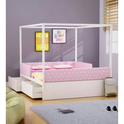 boingg! - a happy start Windchime Double Kids Double Bed with Storage In White Colour-picture-40