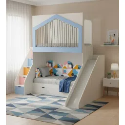 boingg! - a happy start WonderSlide Bunk Bed With Staircase, Drawer Storage and Slide In Blue Colour-picture-23