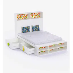 boingg! - a happy start Optimus Prime Kids Double Bed with Storage In White Colour image 4