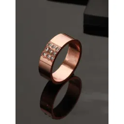 Bold by Priyaasi Band Style AD Rose Gold-Plated Ring for Men-picture-45