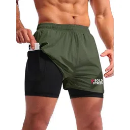 bold fitness Solid Men Green Sports Shorts-picture-14