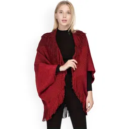 Bold N Elegant Women Front-Open Ombre Tassel Poncho Sweater-picture-16