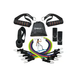 BOLDFIT Orange 11 Pc Resistance Tube Set Sports Accessories-picture-19