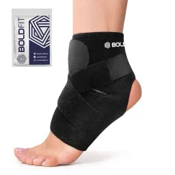 Boldfit Premium Ankle Support Compression Brace For Injuries, Ankle Protection Guard Helpful In Pain Relief And Recovery. Ankle Band For Men & Women Neoprene Black - 1Pcs, Free Size-picture-15