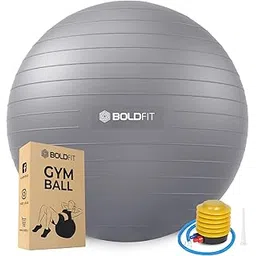 Boldfit Unisex PVC Gym Ball for Exercise & Yoga with Pump , Anti Burst Swiss Birthing Stability Ball for Workout & Fitness (Grey, Size - 65 cm)-picture-11