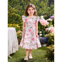 Bolly Lounge Girls Pink & White Floral Dress-picture-35