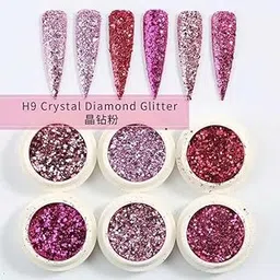 Bolt bee Nail Glitter Powder, Chrome Nail Powder, Metallic Mirror Powder, for Woman Girls,Nails Decoration,Nail Art Manicure,Nail Designs 6 Pcs Set (Pink)-picture-38