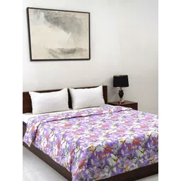 BOMBAY DYEING Axia Purple Pure Cotton 200 GSM Double Bed Reversible Quilted Comforter-picture-23