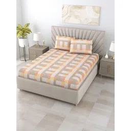 BOMBAY DYEING Beige 144 TC Bedsheet with 2 Pillow Covers-picture-26