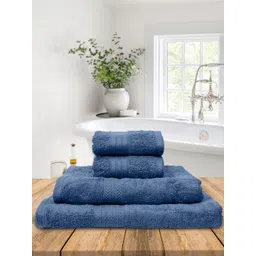 BOMBAY DYEING Blue 4 Pieces 450 GSM Pure Cotton Towel Set-picture-17