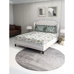 BOMBAY DYEING Grey 104 TC King Bedsheet with 2 Pillow Covers-picture-25