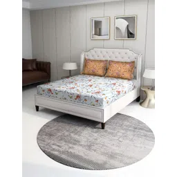BOMBAY DYEING Multicoloured Floral 104 TC King Bedsheet with 2 Pillow Covers-picture-11