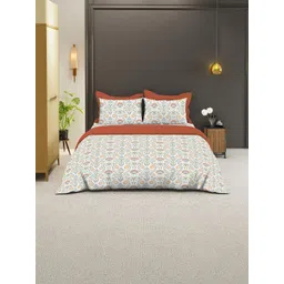 BOMBAY DYEING White Floral 144 TC King Bedsheet with 2 Pillow Covers-picture-13